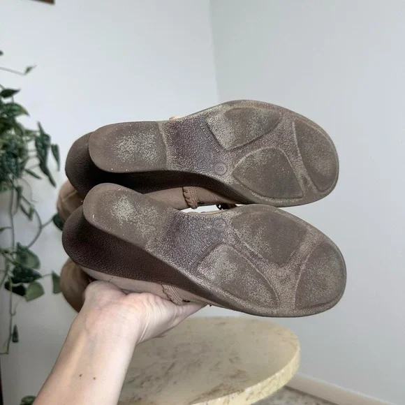 Vintage 90s 2000s knee high chunky platform square rounded toe wedge boots - Picture 6 of 8